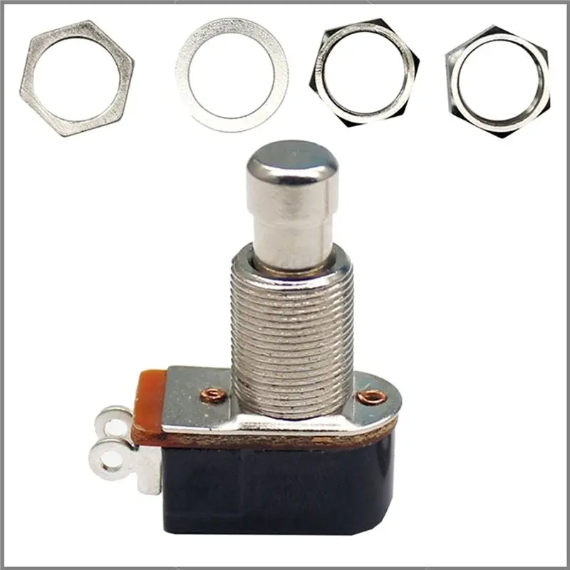 ABLB-Soft Touch Silent Stomp Button- SPST Momentary Foot Switch(5Pcs), For Guitar Effect Pedal Replacement 2 Pin Design