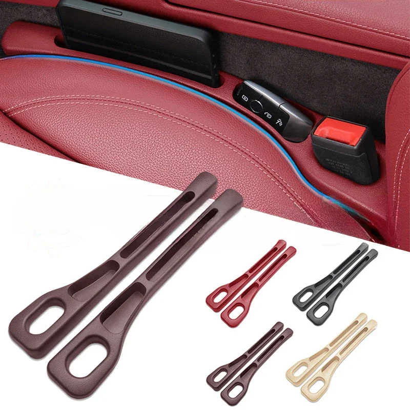 2Pcs Auto Sitz Lücke Füllstoff Organizer PU Wasserdichte Universal Auto Sitz Lücke Anti-leck Stopper Streifen 2 Slot sitz Lücke Lagerung Organizer