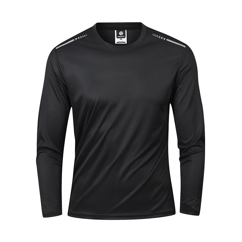 

Summer Simple Solid Colour Men's Long Sleeves T-shirt Street Sport Quick-Drying Top Fitness Sportswear Casual Outdoor Streetwear