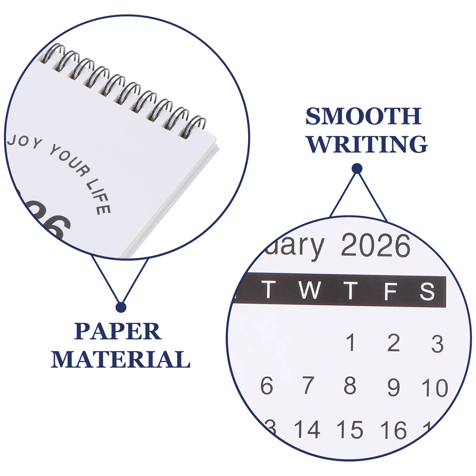 تقويم مكتبي صغير 2026-2027: تقويم خيمة طاولة قابل للطي مدمج للمكتب المنزلي كتلة مكتب صغيرة بيضاء مع سلسة #3