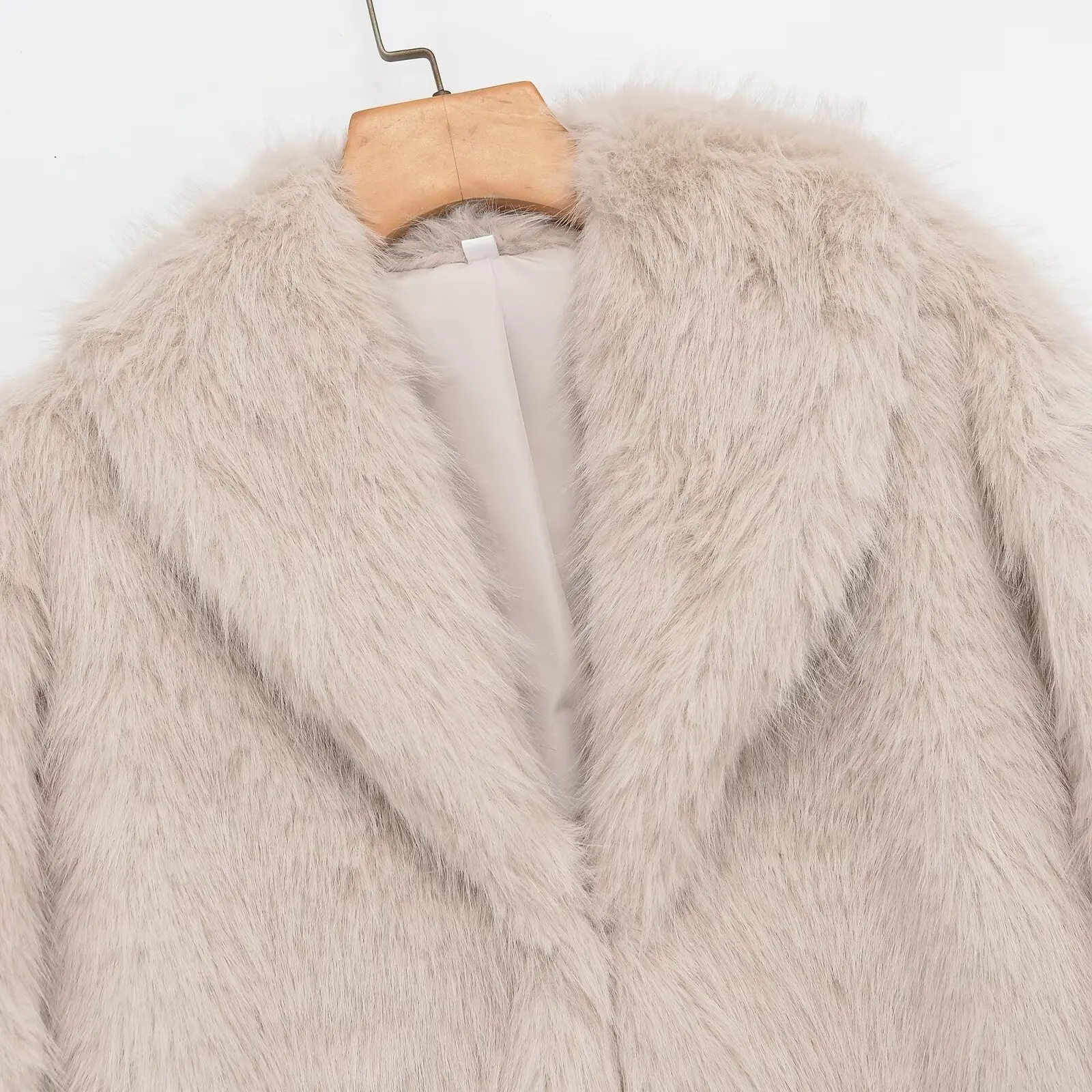 ファッショナブルなファー風襟付きアウターウェア レディース 秋新作 Sle JNLEAOG 6382777 ポリエステル スタンドフィット ロング...
