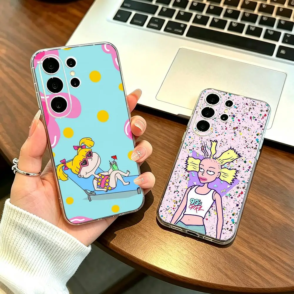 Hot Cartoon Rugrats Phone Case For Samsung S25,S24,S21,S22,S23,S30,Ultra,S20,Plus,Fe Transparent Cover