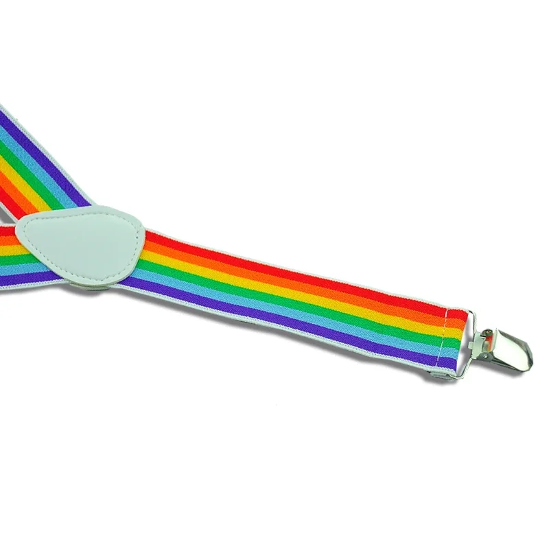 Nowe damskie szelki do koszuli męskie paski do spodni klipsy do spodni elastyczne szelki z paskami o szerokości 3,5 cm w tęczowe paski