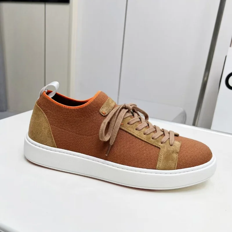 2026 Men's Spring/Summer New Knitted Breathable Splicing Comfortable Casual Sports Shoes