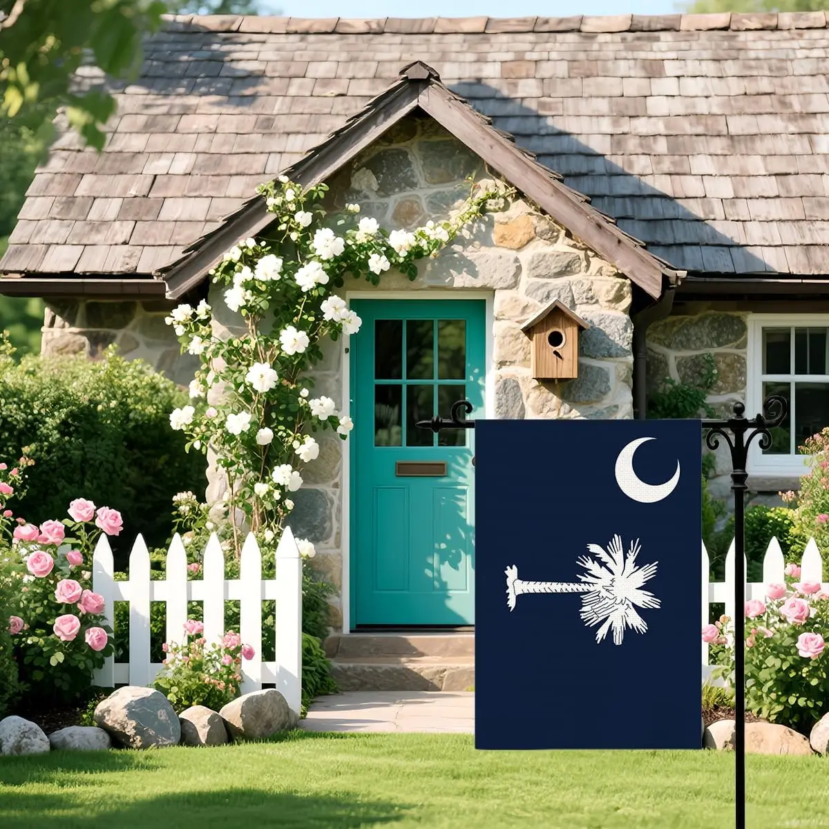 South Carolina Flag Garden Flags Premium Polyester Fabric Weather Resistant Double Sided Fade Resistant Yard Flag State Love yyi