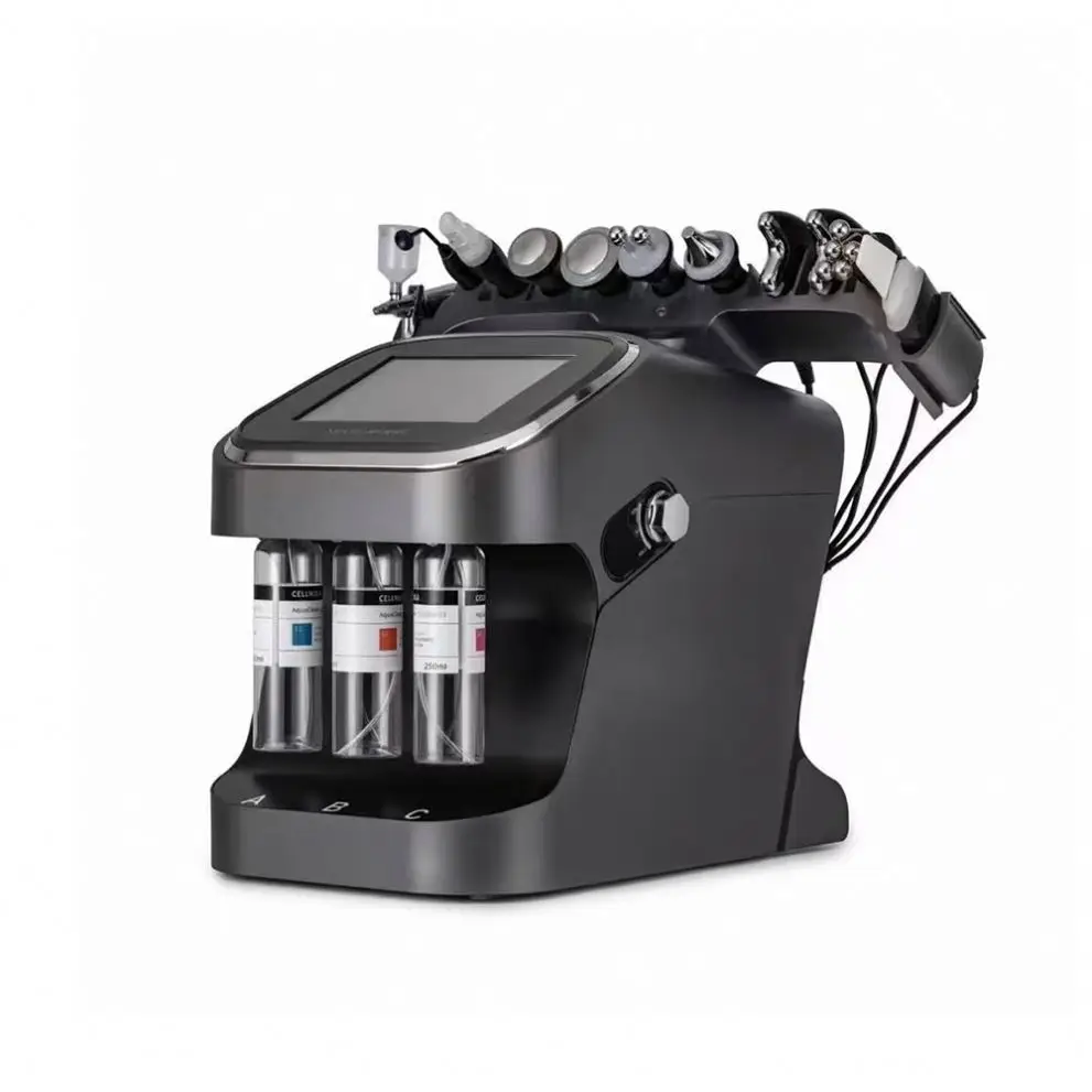 جديد وصول اللؤلؤة السوداء 10 في 1 هيدرو أكوا آلة تقشير اللوازم الطبية الأكسجين النفاثة الوجه سبا العناية بالبشرة التنظيف العميق الولايات المتحدة التوصيل