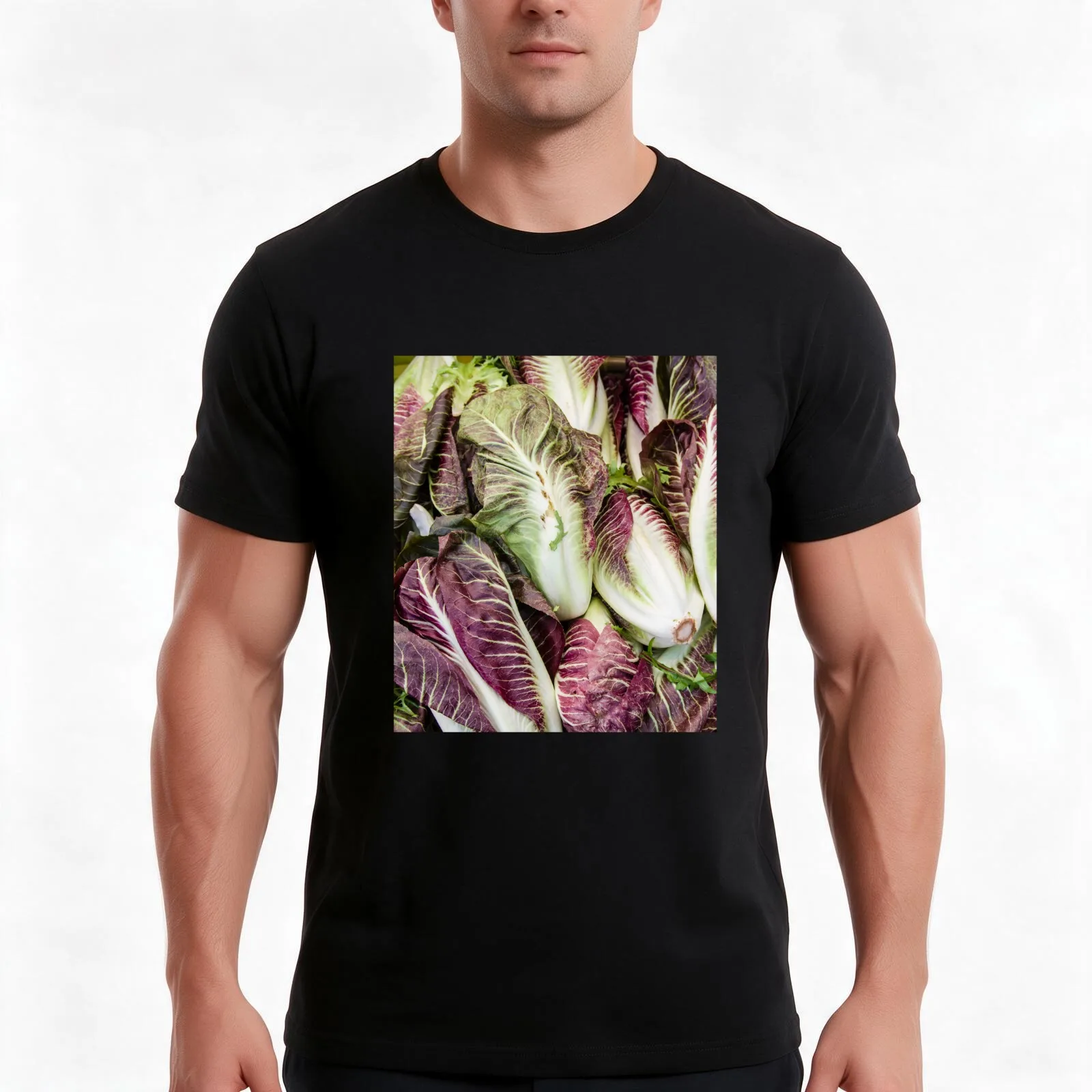 Radicchio on display T-Shirt, Summer Casual Cotton Tee, Oversized Streetwear Tops, Vintage Graphic Print, Loose Fit Short Sleeve