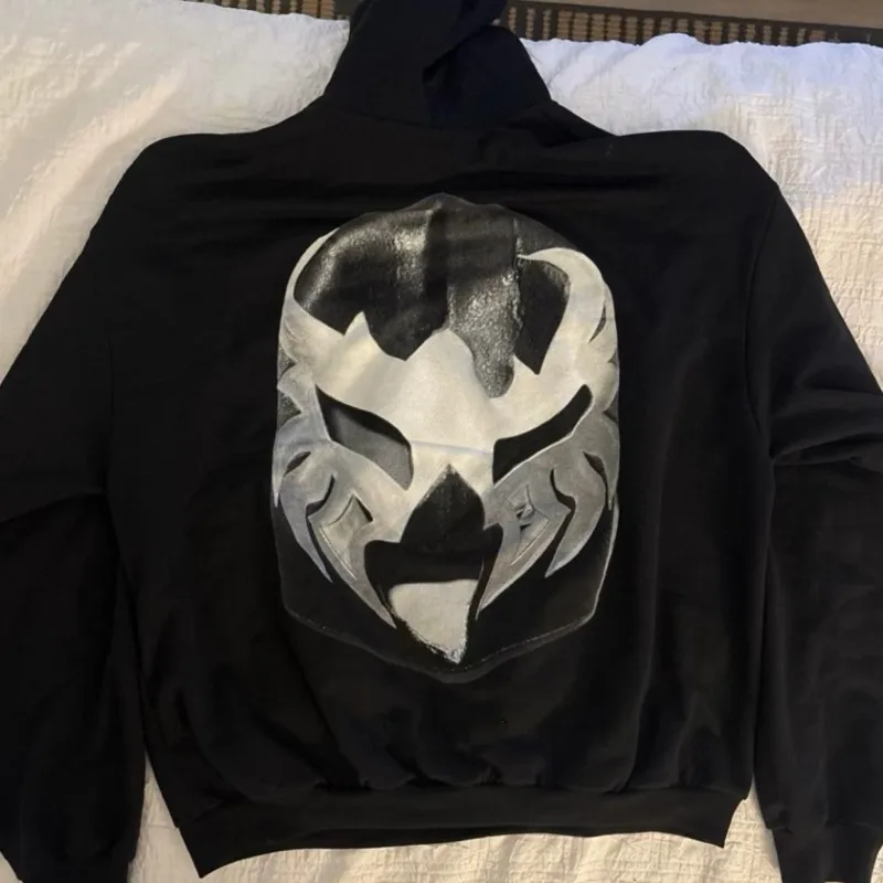 Face Mask Five Pointed Star Fleece Hoodie Men Women Oversized Bully Hoodies Hiphop Street Kanye Drawstring Hood Sweatshirts