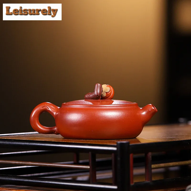 100ml Luxury Yixing Purple Clay Teapot Handmade Persimmon Ruyi Pot Raw Ore Dahongpao Mud Kettle Zisha Teaset Decoration Supplies