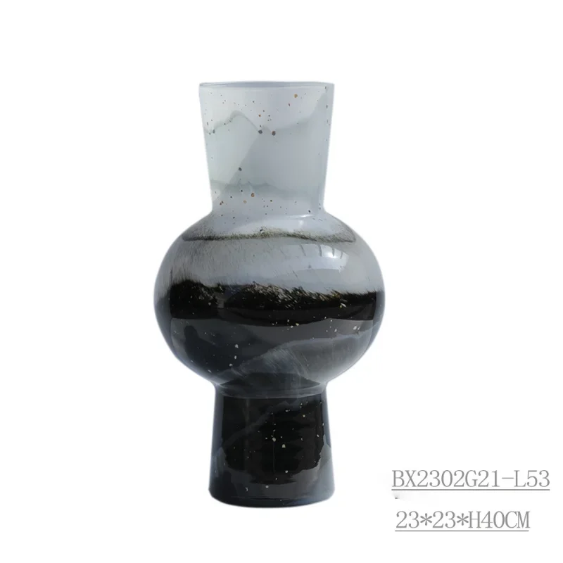 Medieval style gradual change color matching glass vase living room dining table hydroponics retro vase simple light luxury deco