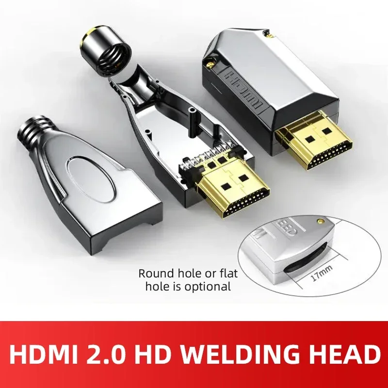 Welding HDMI Connector with Shell DIY Metal Soldering HD Cable Plug High Speed HD Data Cable Joint for Computer TV Pure Copper