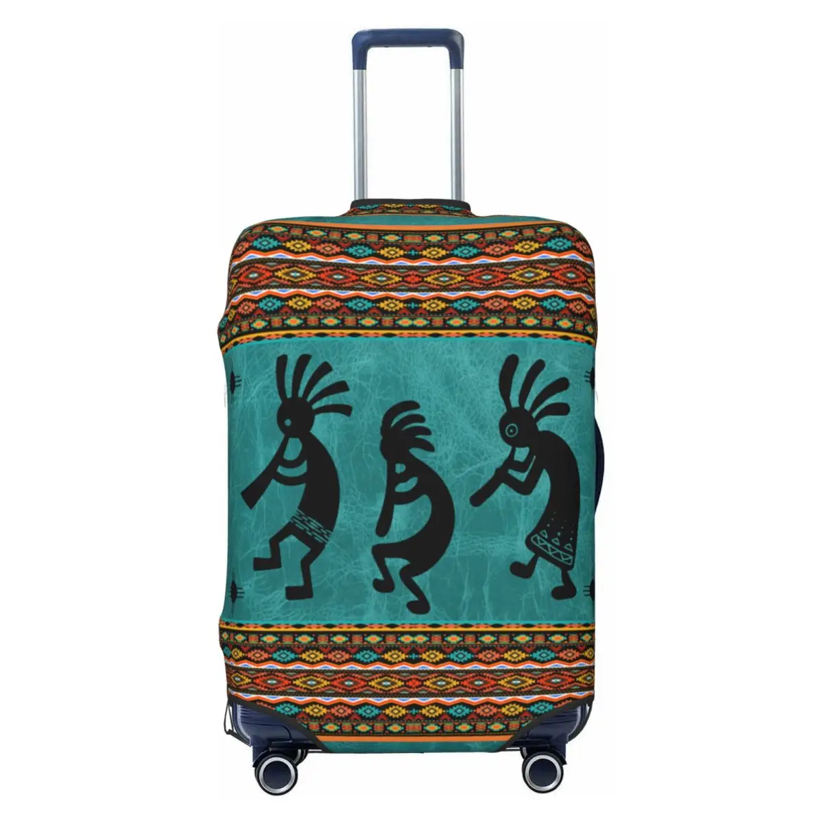 

Custom African Tribal Native American Kokopelli Travel Luggage Cover Dust Proof Suitcase Cover Protector Fit 18-32 Inch