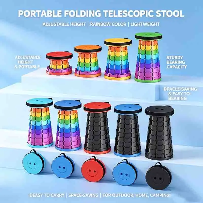 Lightweight Portable Foldable Stool Compact Collapsible Small Seat For Camping Fishing Picnic Travel Outdoor Indoor Use
