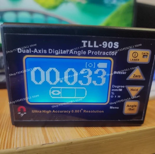 Professional Dual-Axis Laser Inclinometer TLL-90S with 0.005° High Precision and LCD for Angle Leveling Measurement