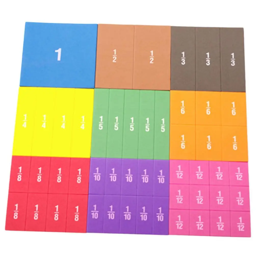 22 piece Fraction Tiles & Fraction Circles - Math Manipulatives for Elementary Fraction Magnets & Fraction Strips