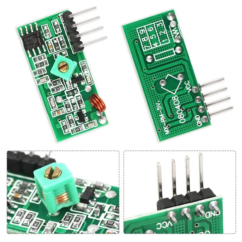 Set di 3 moduli trasmettitore e ricevitore Radio 433 Mhz + Antenna 433 Mhz telecomando elicoidale a molla a spirale