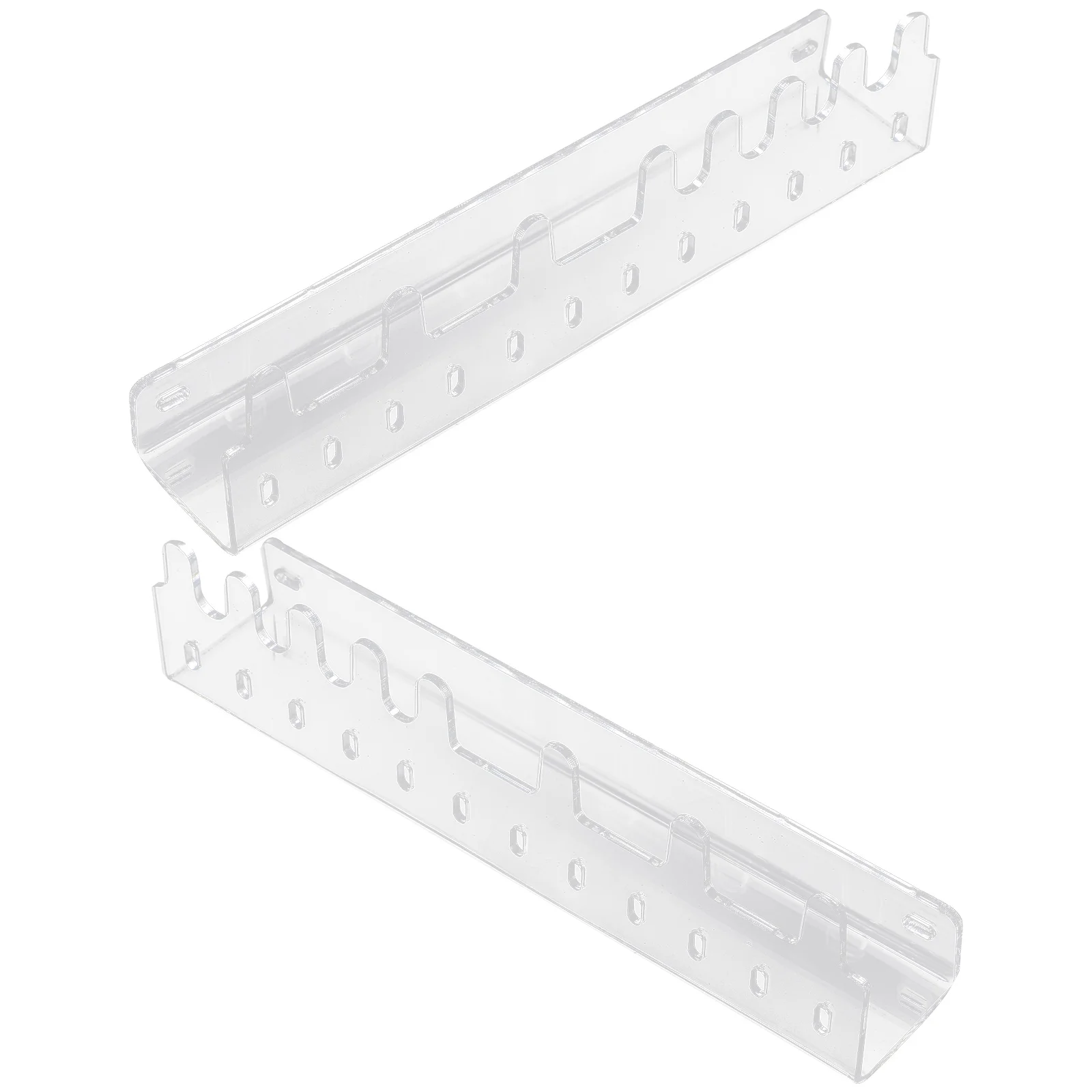 2Pcs Wall Mounted Jewelry Rack Acrylic Display Organizers Hanging Earring Necklace Holder Transparent Material