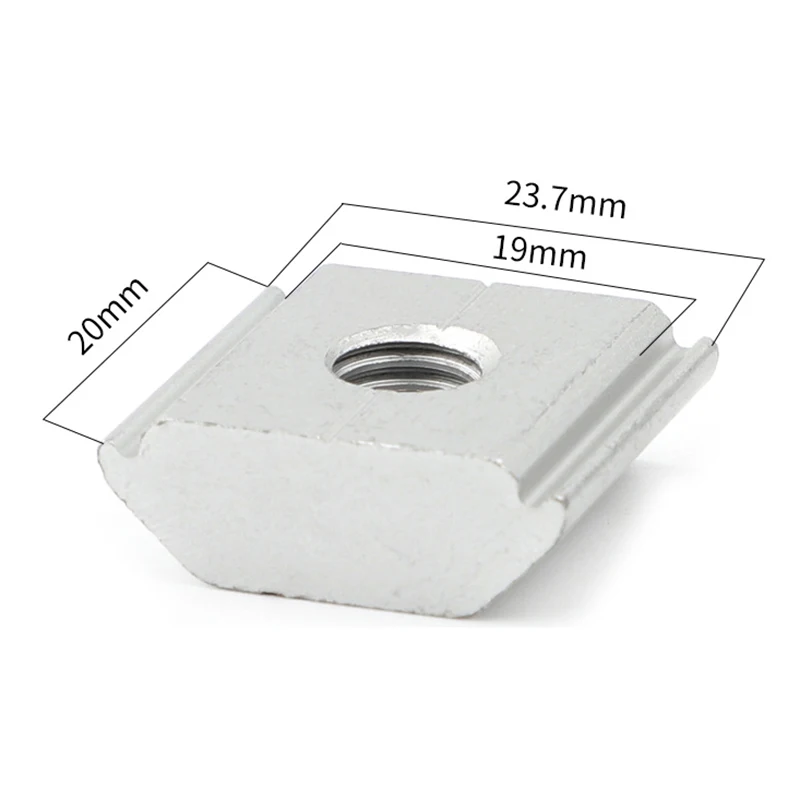 5pcs 21.2mm 22.3mm 23.7mm Solar Panel Mounting Aluminum Alloy Bracket End Mid Clamp T-Blocks Square Nuts M8 T-Sliding Nut