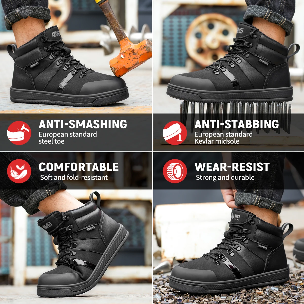 Sepatu Bot Kerja Safety Toe St - Outdoor Lighting Round ulasan dan harga