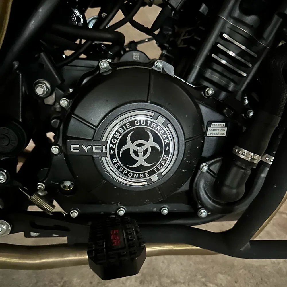 دراجة نارية العادم الأنابيب تعديل الملحقات المقيم الشر مظلة معدنية الألومنيوم التسمية ملصق مائي امتصاص الصدمات ملصقات ديكور لتزيين الغرف #5