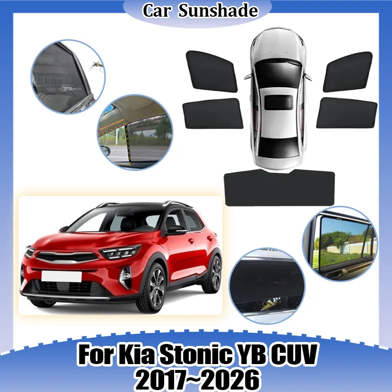 

Солнцезащитная сетка-шторка для Kia Stonic YB CUV 2017-2026: теплоизоляция, защита от УФ-лучей, конфиденциальность, автоаксессуары