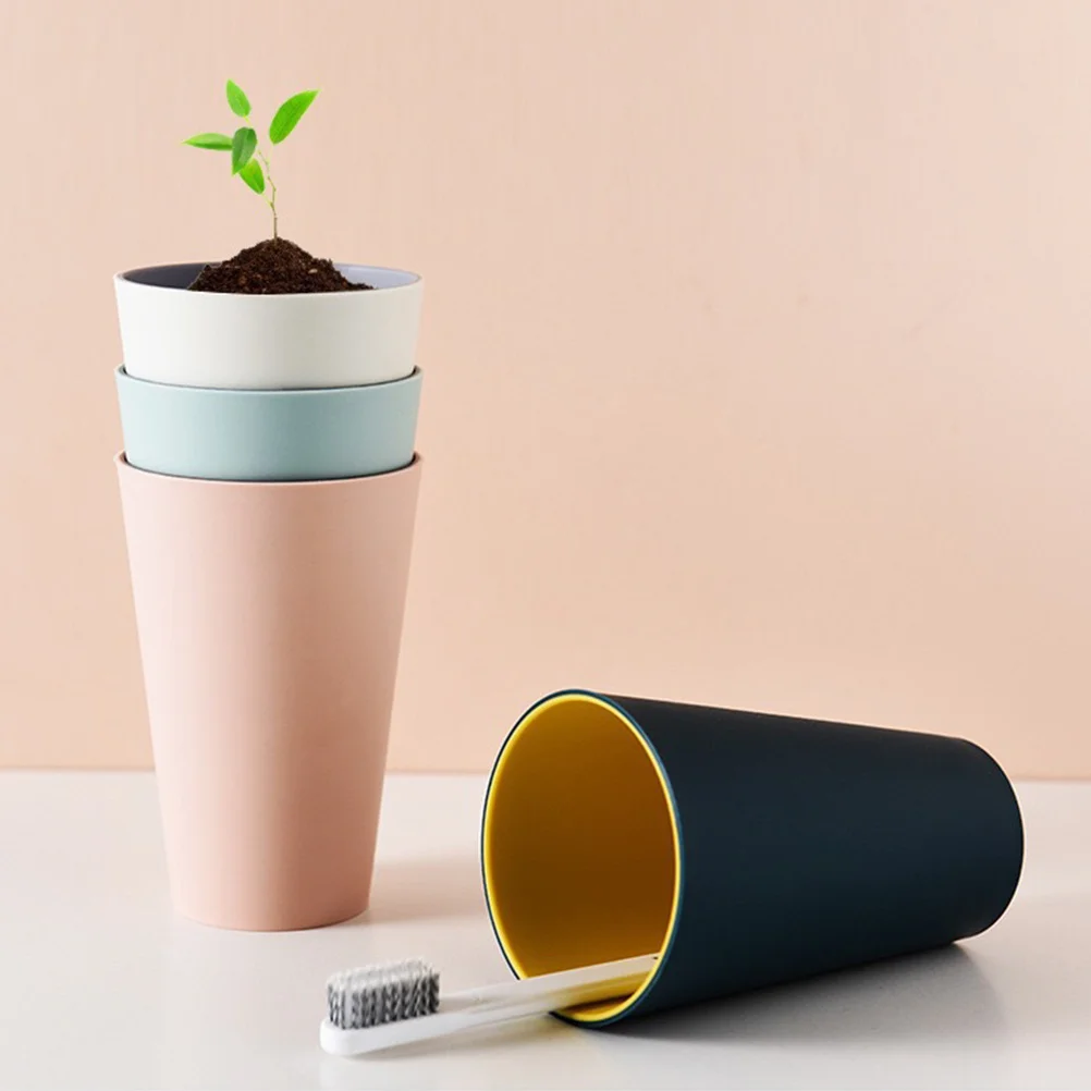 

Dark Blue Simple Tooth Brushing Cup Portable Toothbrush Tumbler for Bathroom Kitchen Family Toothbrush Tumbler