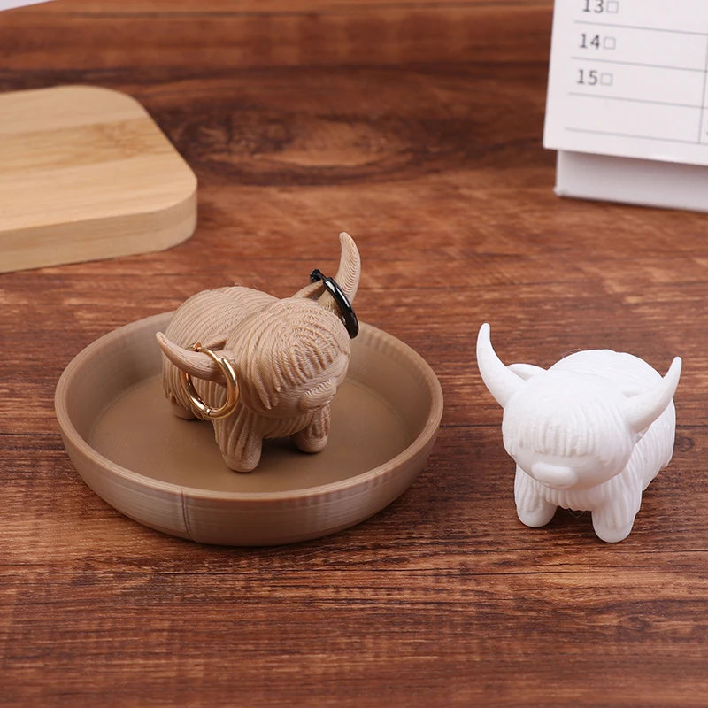 Highland Cow Ring Earring Holder Jewelry Stand Home Office Desktop Ornament Decoration Gifts