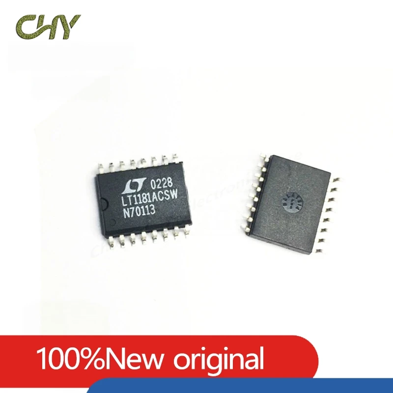 5pcs/lot LT1181ACSW#TRPBF LT1181ACSW Electronics Dual Transmitter/Receiver RS-232 SOIC-16 IC CHIP New original