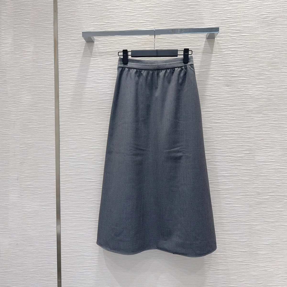 2026 High-Quality Women's Wear Design Front Slit Gathered Midi Skirt--hb806