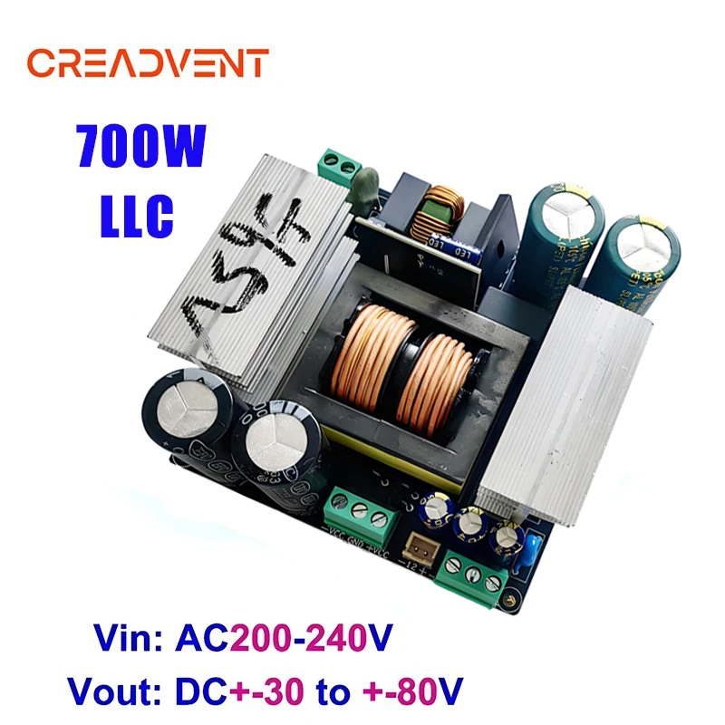 Creadvent 700 واط LLC 5 واط مكبر للصوت تحويل التيار الكهربائي مجلس المزدوج الناتج تيار مستمر +-30 فولت/40 فولت/50 فولت/60 فولت/70V80V للصوت الرقمي أمبير لتقوم بها بنفسك