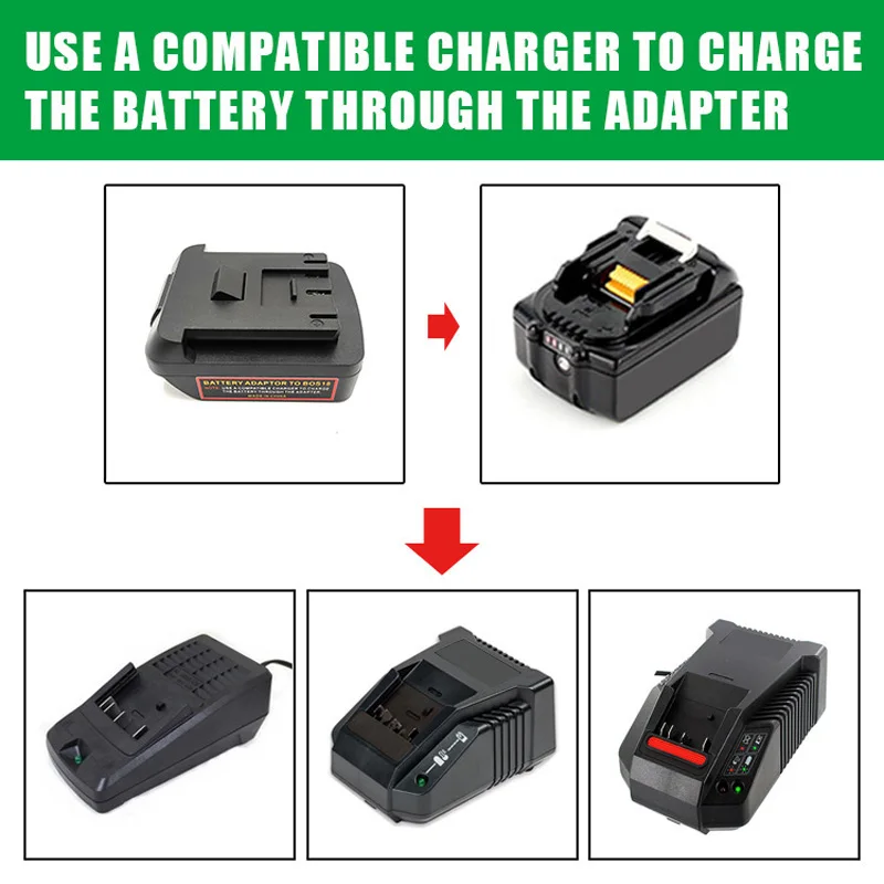 Replacement Adapter for Makita 18V Lithium Battery BL1830 BL1850 Converte To for Bosch 18V Li-ion Battery image 2