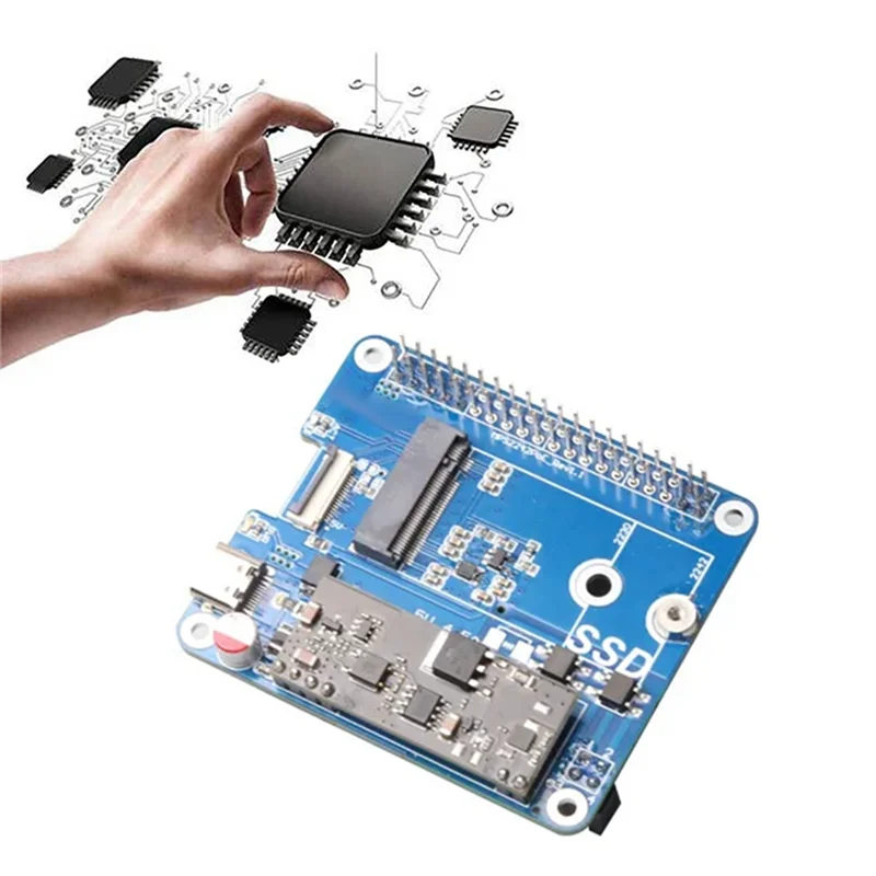Exquisite-MPS2242-POE A For Raspberry Pi 5 PCIE To NVME SSD 2242 HAT With POE Power 5V 4.5A Support 2242/2230