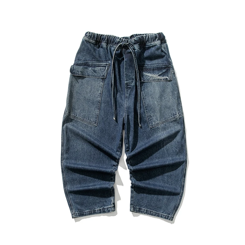 Autumn Men‘s Straight Jeans Oversized Fashion Loose Cargo Jean Pants Male High Street Wide Leg Denim Trousers Streetwear 5XL