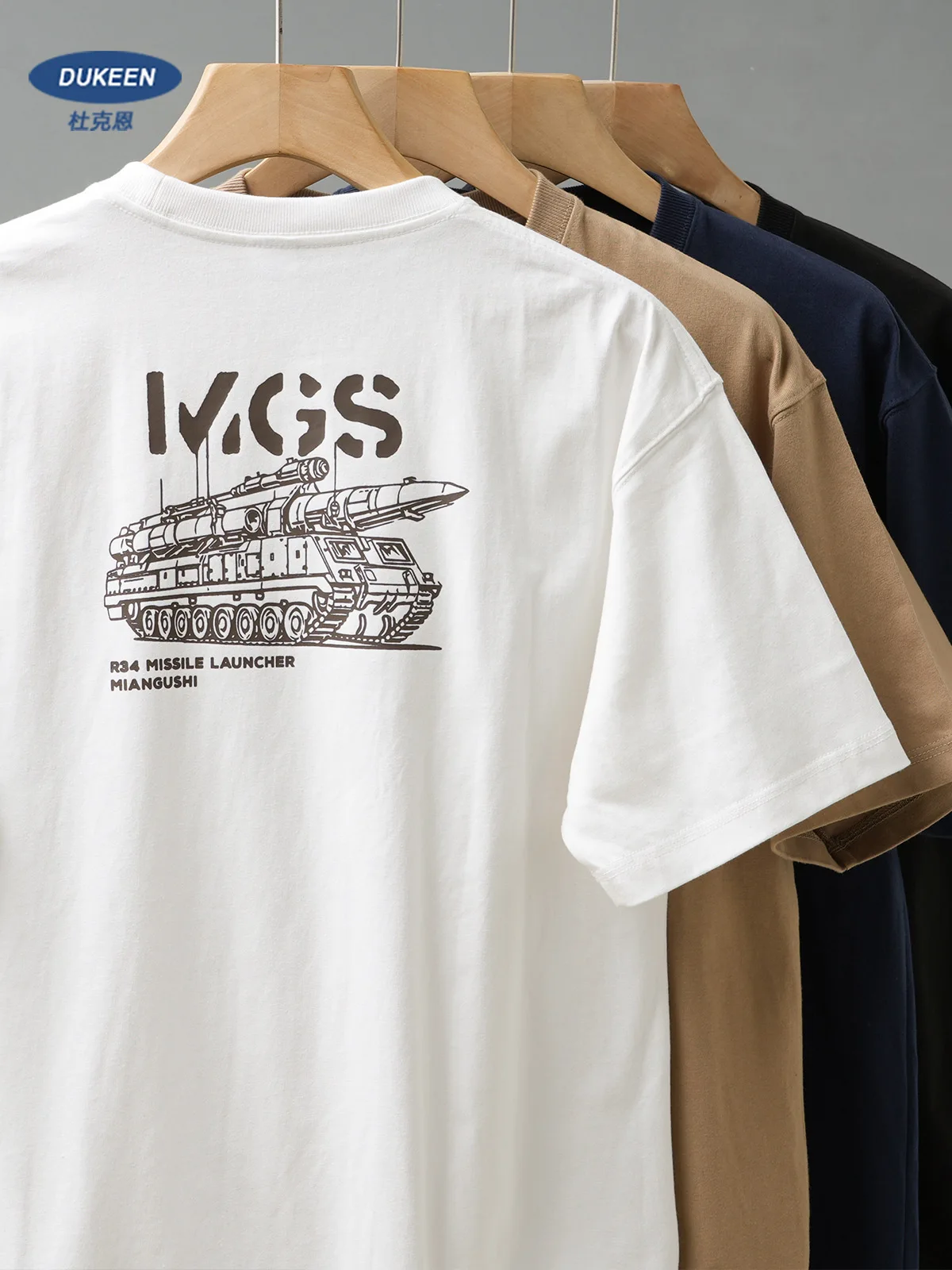 

DUKEEN 11.02oz Тяжелая футболка для мужчин, 100% хлопок, летние трендовые топы с короткими рукавами и принтом на бретелях, футболка унисекс с круглым вырезом