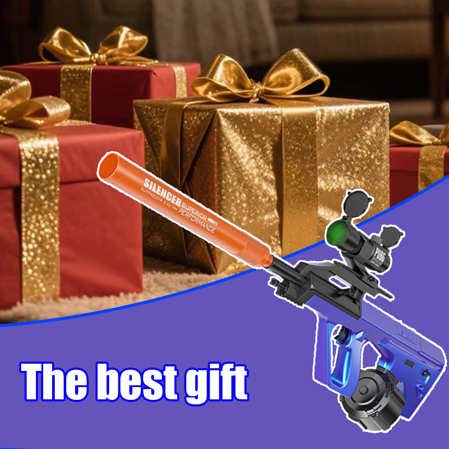 Blaster de bola de jato de gel tático - modo duplo (automático/manual) para diversão ao ar livre - presente perfeito para o Natal e o Halloween