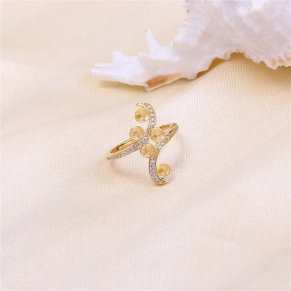 Solid S925 Sterling Silver Pearl Ring Settings Findings & Accessories  for Jewelry Making Bulk Wholesale Craft Supplies No Pearl