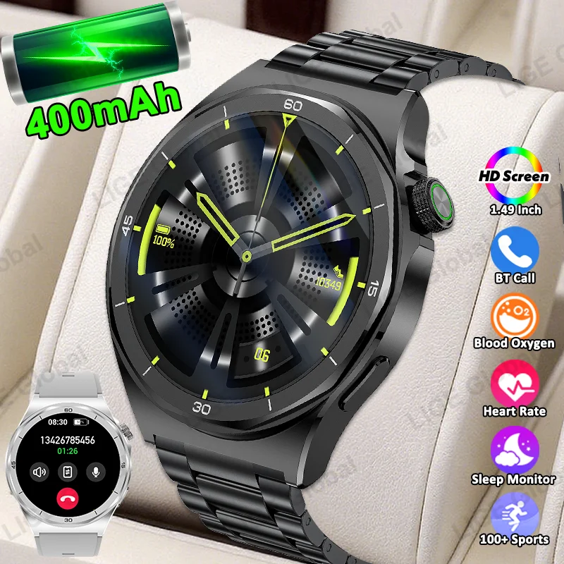 

LIGE Smart Watch 400mAh Battery Waterproof For Men Bluetooth Call Message Reminder Health Monitor 100+ Sports Modes Smartwatch