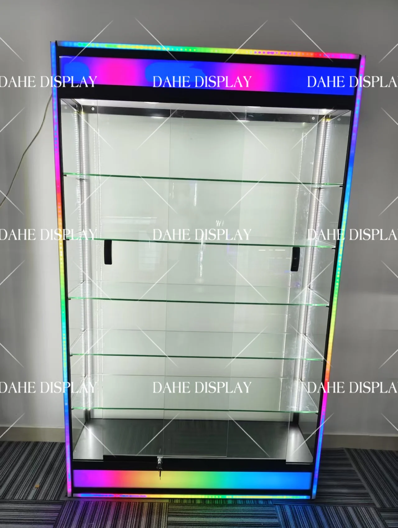 ตู้โชว์สินค้าแบบโมเดิร์นสำหรับธุรกิจ ตู้โชว์เครื่องประดับ ตู้โชว์ร้านขายยาสูบ ตู้โชว์โครงอะลูมิเนียม ตู้โชว์กระจก