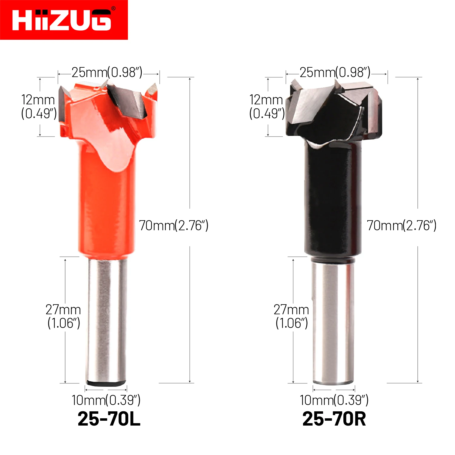 25x70mm TCT Hinge Boring Hole Drill Bits Left or Right Carbide Forstner Drill Bit for Wardrobe Furniture Wood Drilling 1Pcs
