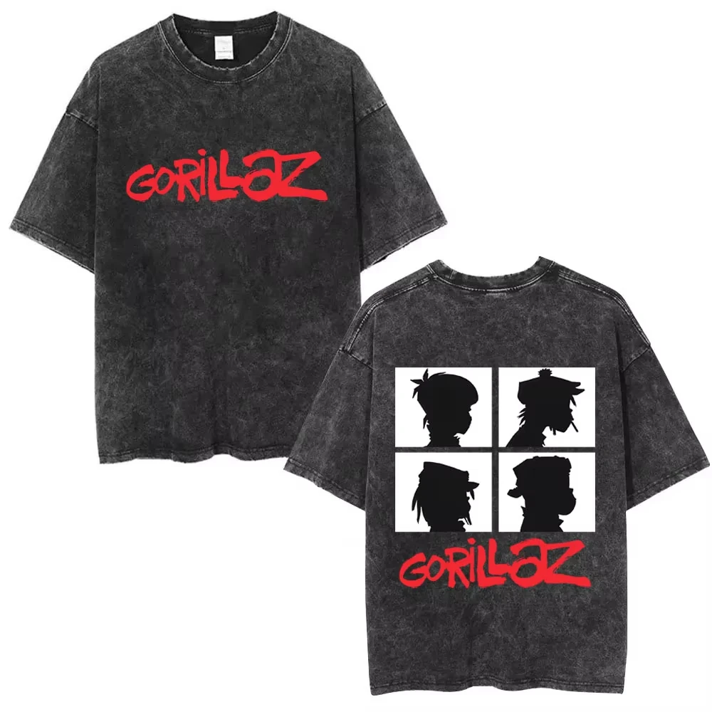 Washed Vintage Rock Band Gorillaz The Mountain Tour 2026 Merch T