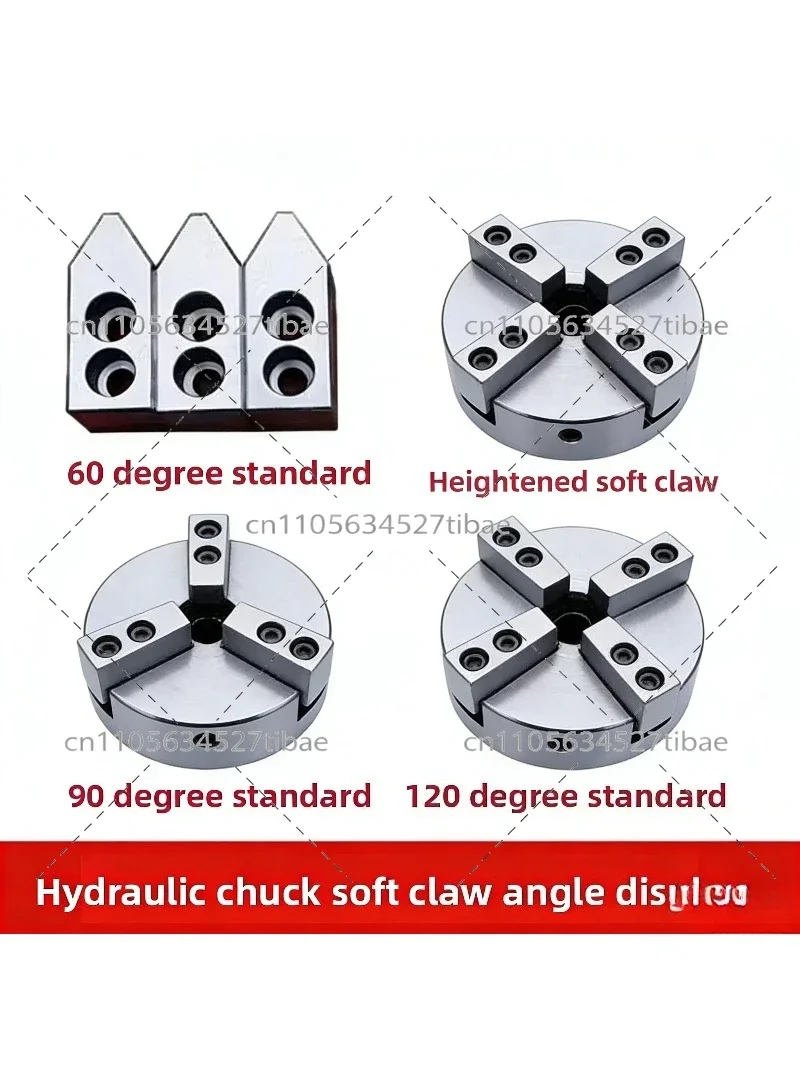 10 Inch Hydraulic 3 Jaw Chuck Soft Jaw Set 60 90 120 Degree Lathe Chuck Replacement Jaws