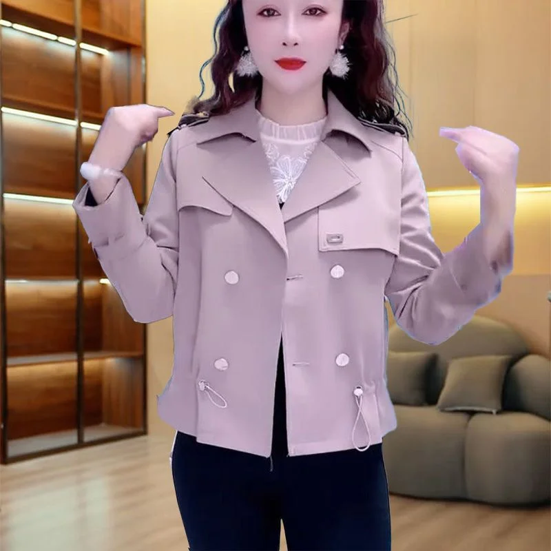 

Высококачественный костюм, ветровка, пальто, женское пальто 2026, весна-осень, новая короткая куртка, женская талия, модная верхняя одежда, пальто в западном стиле