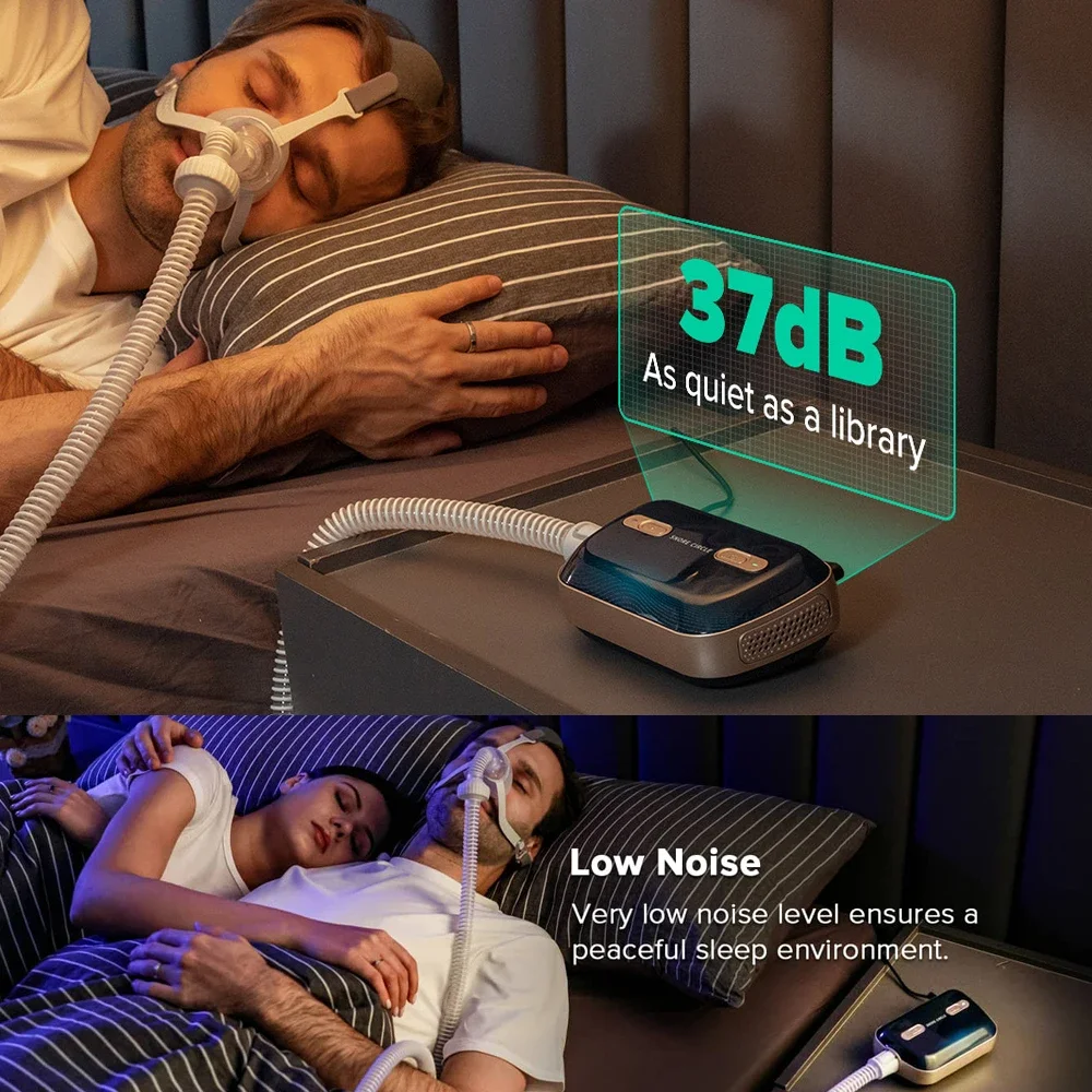 Tragbarer Bluetooth CPAP APAP Ventilator gegen Schnarchen und Schlafapnoe für Schlafapnoe-Syndrom und OSA-Schlafhilfe