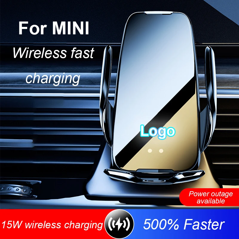 

For MINI Cooper F55 F56 F54 F60 Car Infrared Sensor Holder Mobile Phone 15W Wireless Charger Air Outlet Auto Accessories