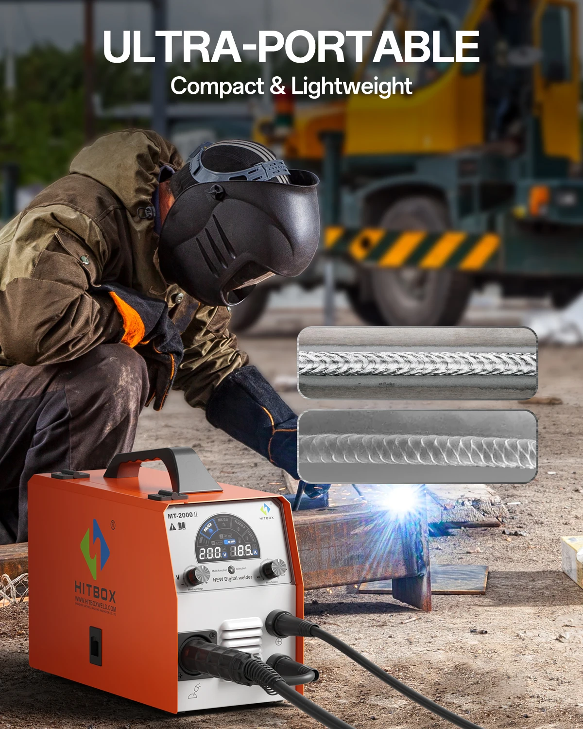 

HITBOX MT2000II GAS MIG/Gasless MIG/MMA/Lift TIG 4in1 Welding Machine with Consistent Wire Feeder Inverter 220V IGBT Welder