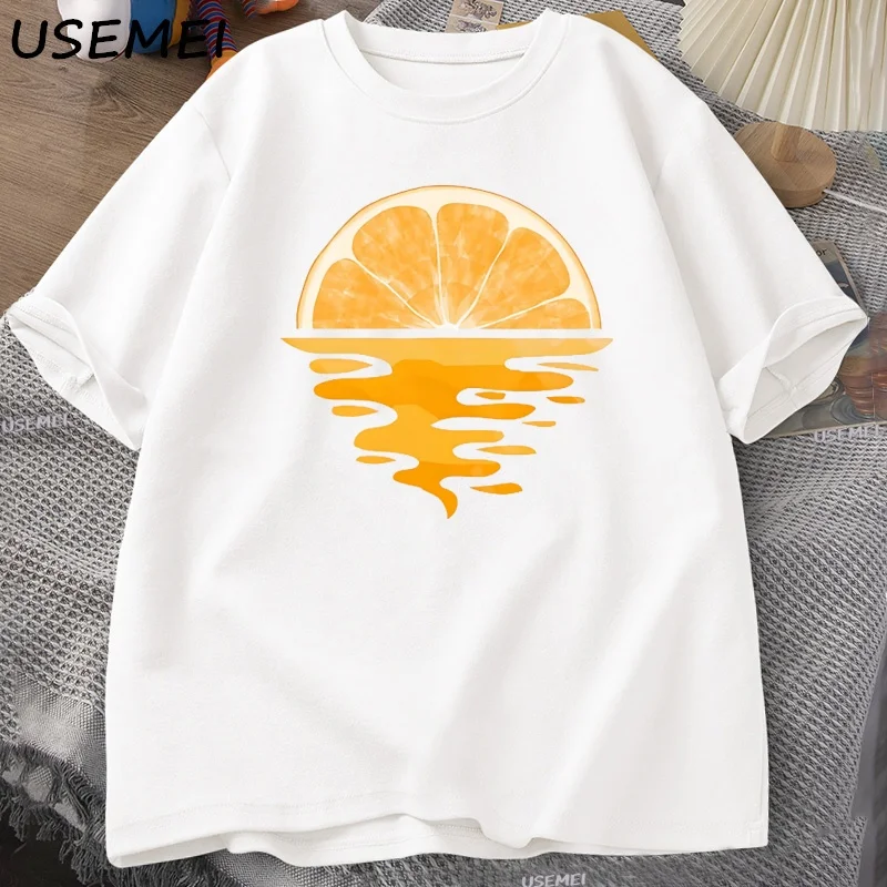 Orange Fruit T Shirt Fruit Lover Party Tee Shirt Casual Men Women Cotton Short Sleeve Mens Designer Clothes Streetwear Tees