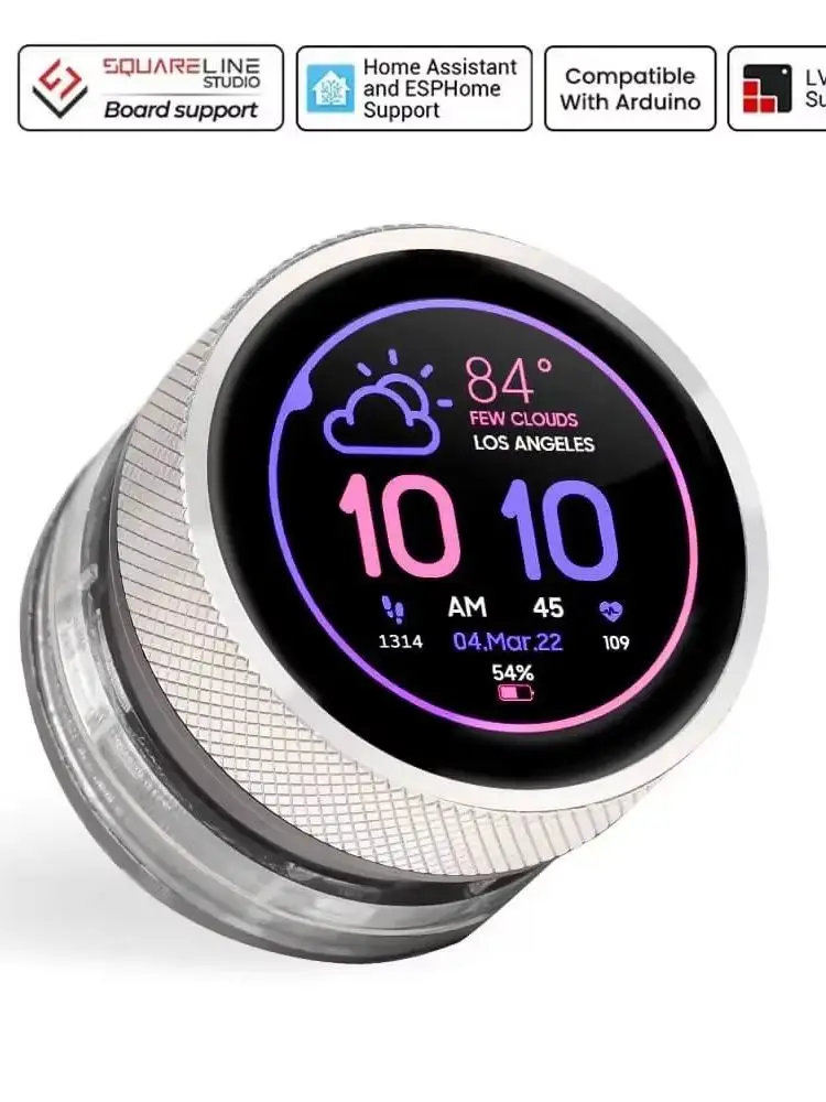 Super Oferta CrowPanel 1.28-calowy HMI ESP32 Obrotowy Wyświetlacz Elecrow 240*240 IPS LVGL Okrągły Ekran Dotykowy z Pokrętłem do Projektów IoT — Zdjęcie 2 z 2