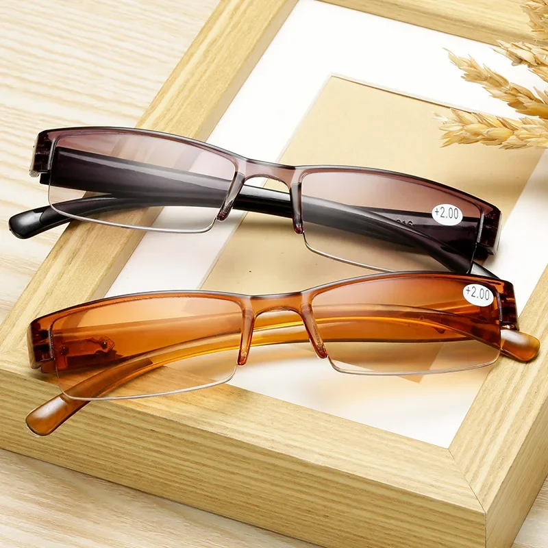 

Korean Fashion Reading Glasses Men Women Clear Lens Half Frame Presbyopic Eyewear 1.0 1.5 2.0 2.5 3.0 3.5 4.0 for Reader