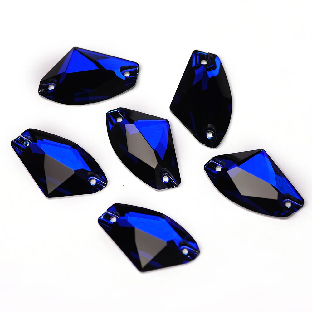 Galactic Dark indigo Crystals Strass Rhinestone Flatback Sewing 2 Hole Stones Glass For DIY Garment Wedding Dress