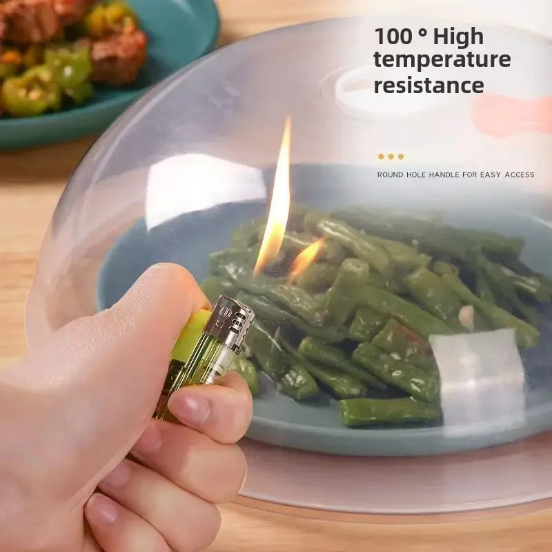 

1pc Transparent Microwave Oven Food Cover, Reusable Airtight Food Cover, Kitchen Heat Resistant Lid, Kitchen Supplies